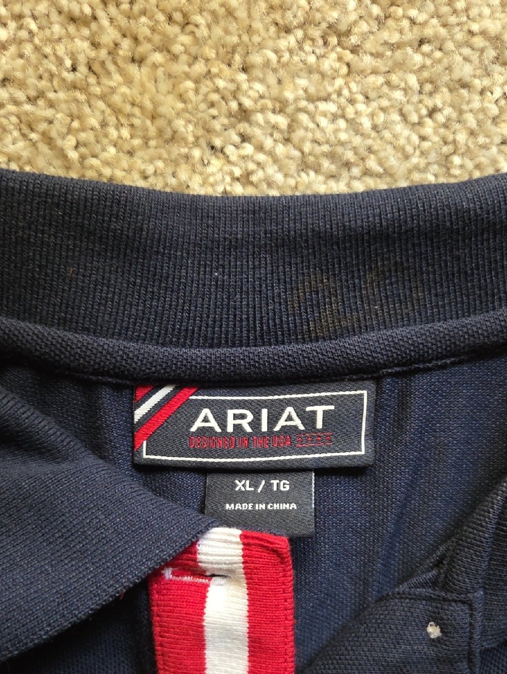 Ariat Navy and Red Womens Polo with Logo - Picture 2 of 3
